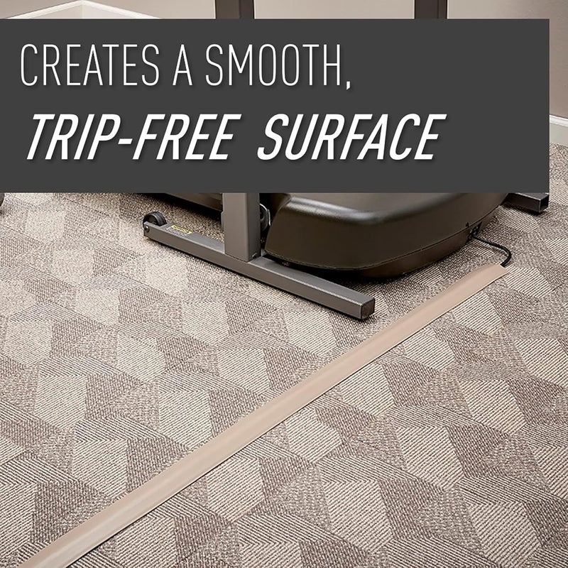 Wiremold C2G Floor Cord Management Kit - Ivory Rubber Cable Cover and Concealer, 5 Feet - Image 2
